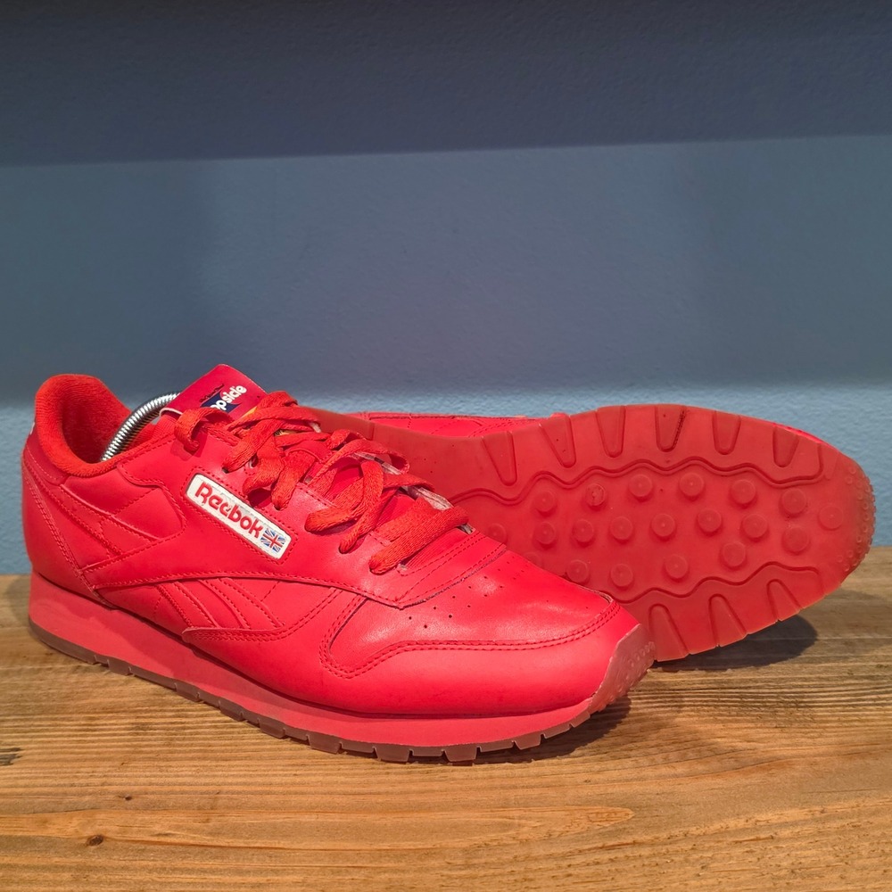 Reebok Mens Classic Leather Popsicle Red Low Top Sneakers Size 12